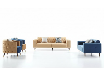 Design Miwwelen Wunnzëmmer Canapé Sofagarnitur Canapéën Sofa Garnituren 3+2+1+1 4tlg.