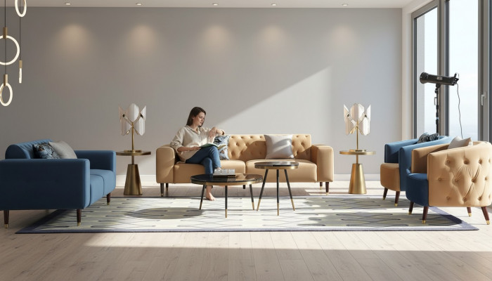 Dreisëtzer Canapé Polster Design Sofa Modern 3-Sëtz Sofas Zëmmer Miwwelen Nei