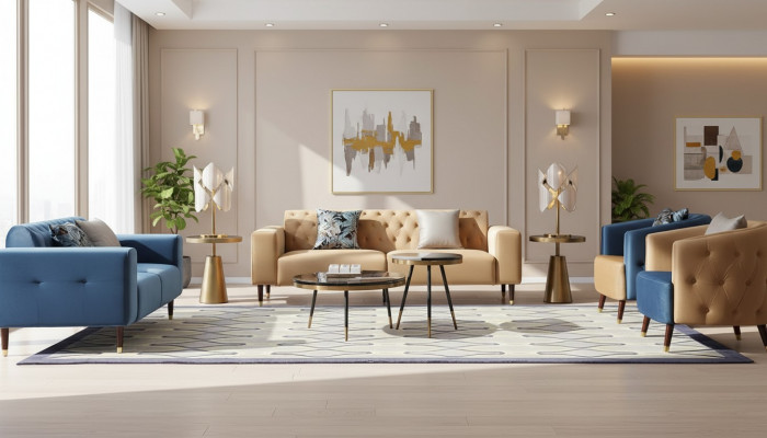 Dreisëtzer Canapé Polster Design Sofa Modern 3-Sëtz Sofas Zëmmer Miwwelen Nei