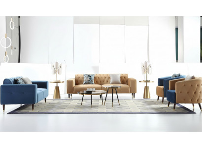 Dreisëtzer Canapé Polster Design Sofa Modern 3-Sëtz Sofas Zëmmer Miwwelen Nei