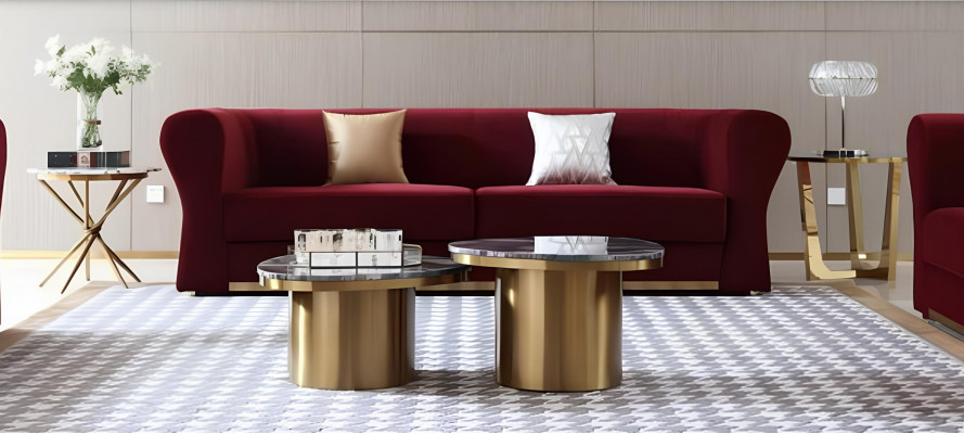 Ronnen Dësch Luxus Wunnzëmmer Dësch Couchtisch Design Dëscher Stil Miwwel 2stéckeg