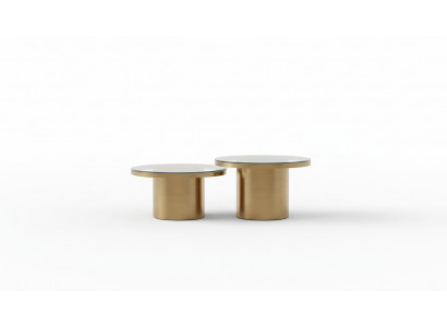 Ronnen Dësch Luxus Wunnzëmmer Dësch Couchtisch Design Dëscher Stil Miwwel 2stéckeg