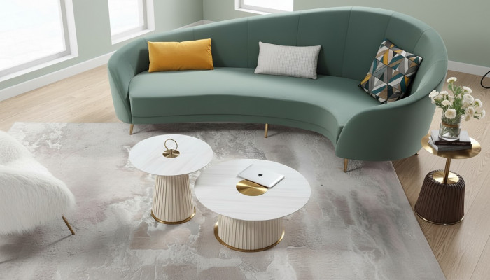 Ronn Sofa Modern Sofa Wunnlandschaft Zëmmer Miwwelen Designersofa Rondes Ecksofa