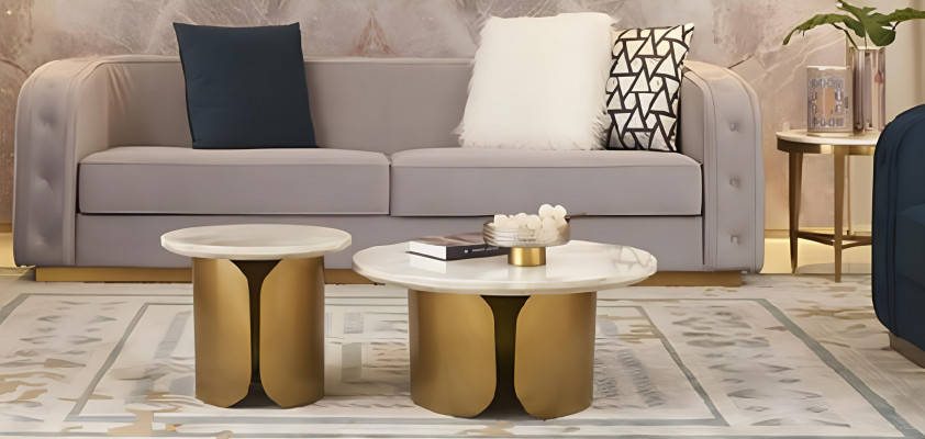 Couchtisch-Set 2er Set Garnitur Couchtisch Dëscher Designer Ronn 2teilig Kaffisdësch