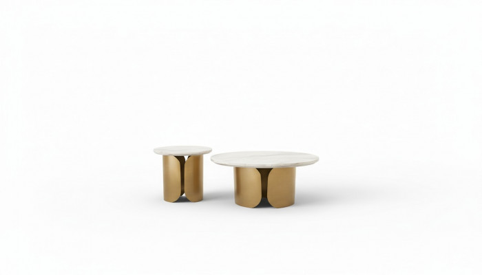 Couchtisch-Set 2er Set Garnitur Couchtisch Dëscher Designer Ronn 2teilig Kaffisdësch