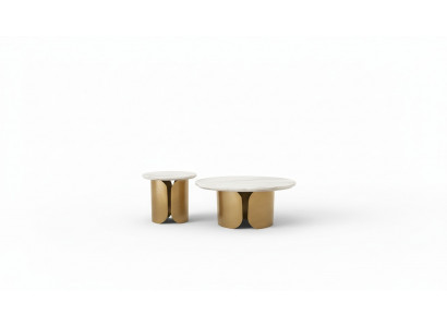 Couchtisch-Set 2er Set Garnitur Couchtisch Dëscher Designer Ronn 2teilig Kaffisdësch