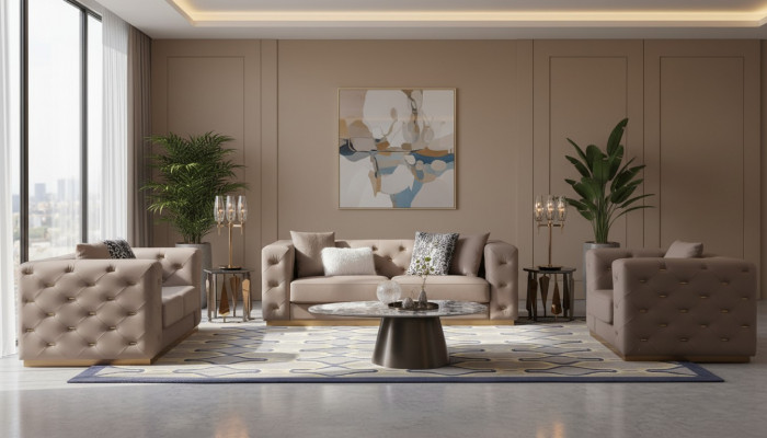 Sofagarnitur 321 Sëtzer Modern Sofa Miwwelen Wunnzëmmer Designer Sofa Textil Nei