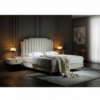 Bett Lieder 2x Nuechtstësch 3 teilig Schlofzëmmer Set Miwwel Modern Nei Luxus Better