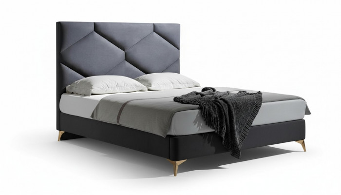 Schlofzëmmer Set Bett + 2x Nuetsdëscher 3 Deeler. Nuetsdësch Miwwel Luxus Hotel Samt