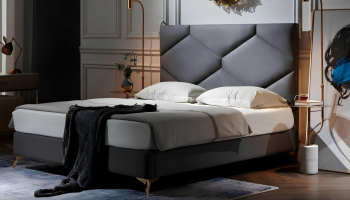Bett 180x200cm Textil Schlofzëmmer Miwwelen Luxus Modern Better Hotel Miwwelen Nei