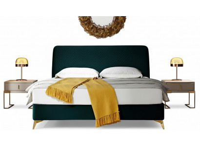 Schlofzëmmer 3 Deeler Set Bett 2x Nuetsdësch Konsole Better Polster Duebel Hotel