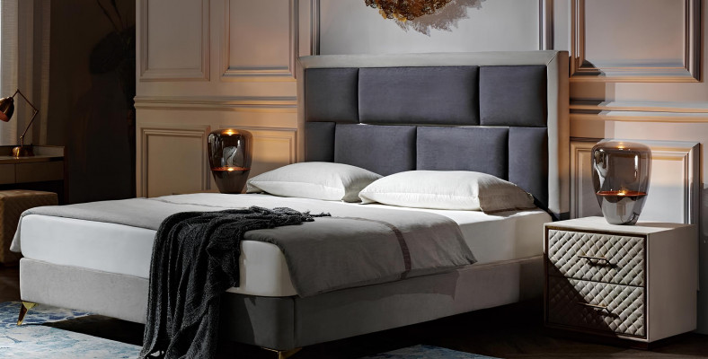 Schlofkummer 3 tlg. Set Bett 2x Nuetsschaf Konsol Better Duebel Polster Hotel