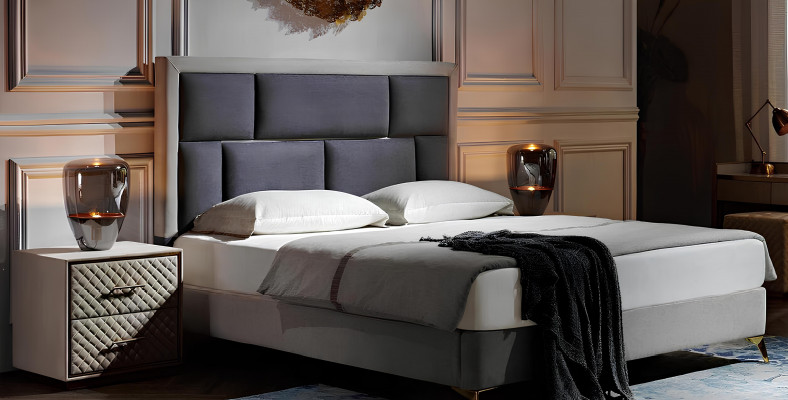 Better Miwwel Schlof Hotel Duebel Luxus Schlofkummer Bett Design Polster Samt Nei