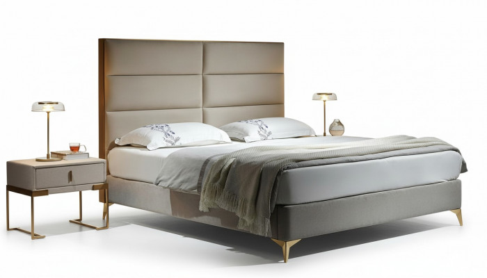Bett 2x Nuetsdësch 3tlg. Schlofzëmmer Set Design Luxus Schlofzëmmer Hotel Miwwelen