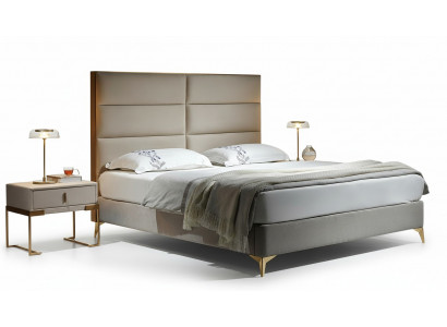 Bett 2x Nuetsdësch 3tlg. Schlofzëmmer Set Design Luxus Schlofzëmmer Hotel Miwwelen