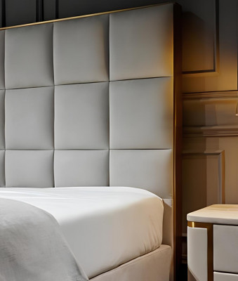 Bett 2x Nuetsdësch 3 tlg. Schlofzëmmer Set Designer Luxus Grupp Nei Garnitur