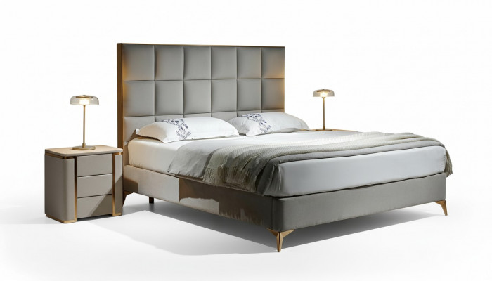 Bett 2x Nuetsdësch 3 tlg. Schlofzëmmer Set Designer Luxus Grupp Nei Garnitur
