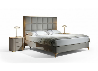 Bett 2x Nuetsdësch 3 tlg. Schlofzëmmer Set Designer Luxus Grupp Nei Garnitur