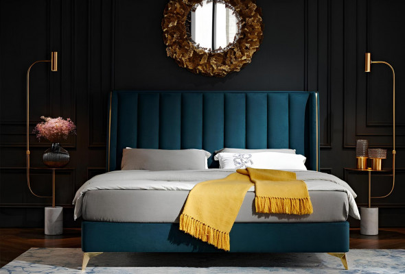 Schlofzëmmer Set Design Modern Luxus Schlofzëmmer Bett 2x Nuetsdësch 3tlg. Nei