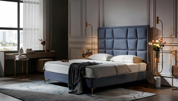 Design Bett Schlofkummer Better Textil Hotel Luxus Polstersëtz Stoff Nei Miwwelen