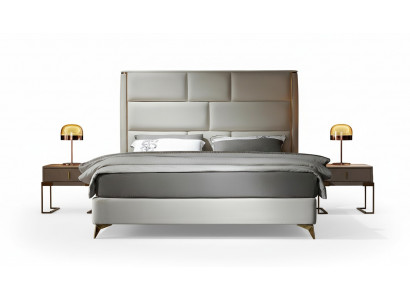 Bett 3-Stéck Schlofzëmmer Set Design Modern Luxus Schlofzëmmer Nuetsdësch Better