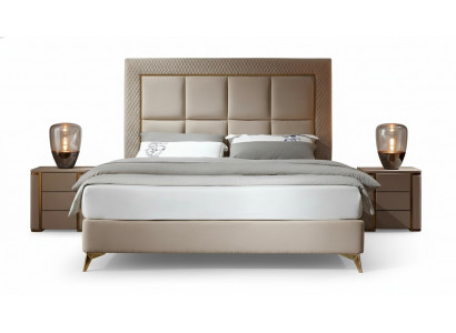 Bett 2x Nuetsdësch 3tlg. Schlofzëmmer Set Design Luxus Schlofzëmmer Komplett Nei