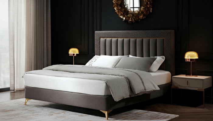 Schlofzëmmer Komplett Bett 2x Nuetsdësch 3tlg. Set Design Luxus Komplett Setzer