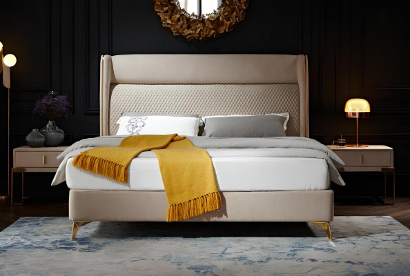 Doppelbett Schlofzëmmer Hotel Koppel Luxus Bett 2x Nuetsdësch 3 Stéck Set Better Neit