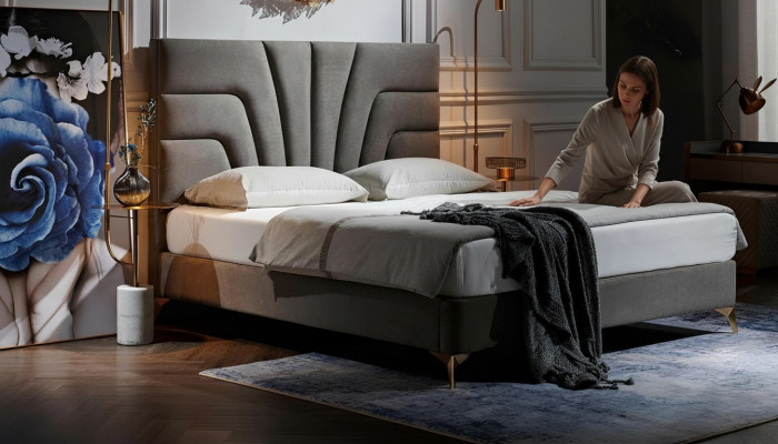 Hotel Bestiet Luxus Bett Duebelbett Schlofzëmmer Design Miwwelen Holz Luxus Better Neit