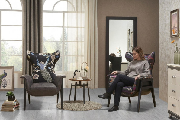 Sëtzdesign Schléißen Relax Club Lounge Einsëtzeger Polster Stoff Textil