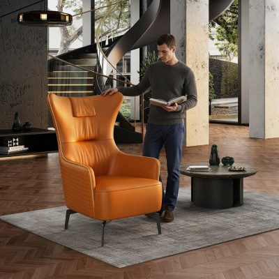 Orange Sëtz, Lieder Sëtz 76 x 80 cm Einsëtz Luxus Design Miwwelen