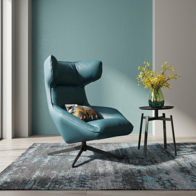 Luxus Design Miwwelen Modernen Design Fotell 75 x 101cm Lieder Wunnzëmmer
