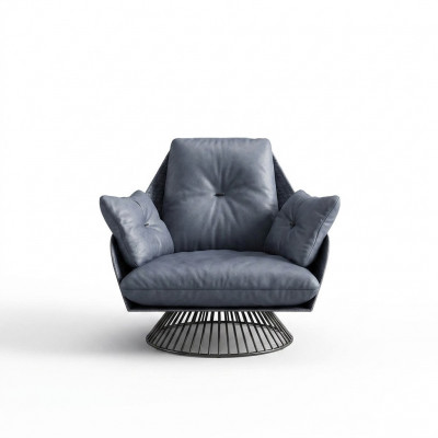 Sessel Design Gro Metall Relax Club Lounge Eenzëger Polster Stoff Lieder