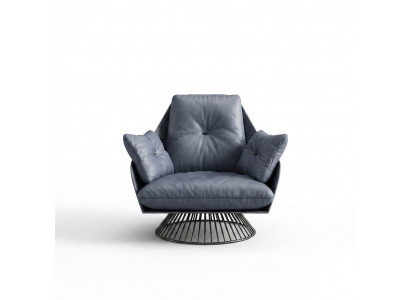 Sessel Design Gro Metall Relax Club Lounge Eenzëger Polster Stoff Lieder