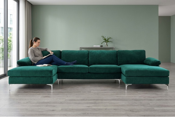 Grénge U-förmega Ecksofa Wunnlandschaft Couch Eckgarnitur Design