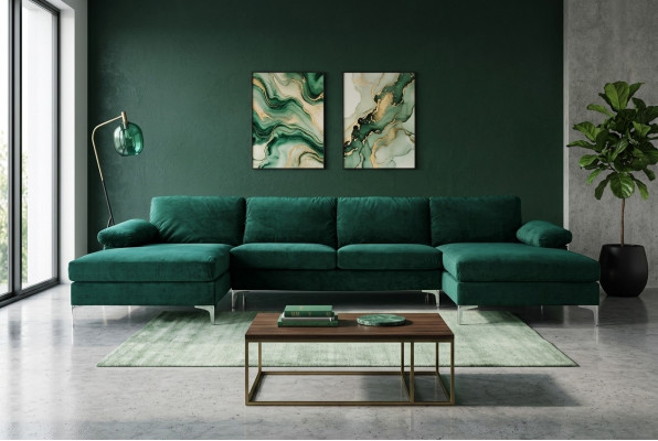 Grénge U-förmega Ecksofa Wunnlandschaft Couch Eckgarnitur Design