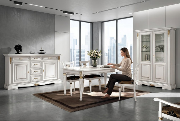 Iessen Dësch Dësch Iesszëmmer Dëscher Luxus Holz Wäiss Design Modern Italienesch Miwwelen