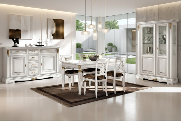 Iessen Dësch Dësch Iesszëmmer Dëscher Luxus Holz Wäiss Design Modern Italienesch Miwwelen