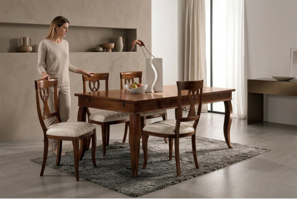 Ierféierend echt Holzimmitat-Iessdësch: Modernen Design a Luxus fir Äert Iesszëmmer