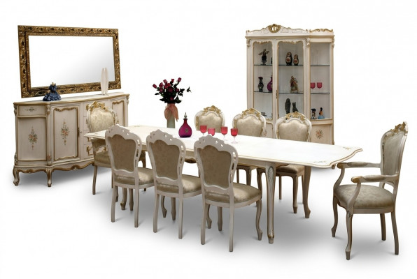 Komplett Set Iessdësch 8 Still Iesszëmmer Set Iess Grupp Holz Dësch Dëscher 12 Deeler.