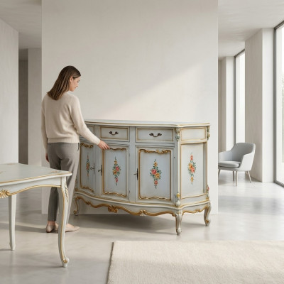 Anrichte Italienesch Miwwelen Eechte Holz Sideboard Designer Luxus Holz Kommode