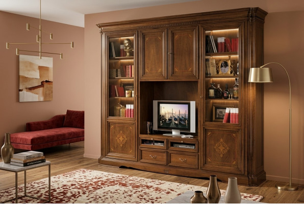 TV Schaf Wandschränker Regal Holz Wunnzëmmer Miwwel Nei Wunnzëmmer Wandregal