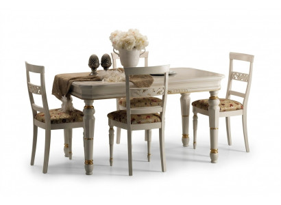 Still Stull Holz Luxus Sëtz Set 4x Luuchtstull Fauteuil Iesszëmmerstull Iesszëmmer