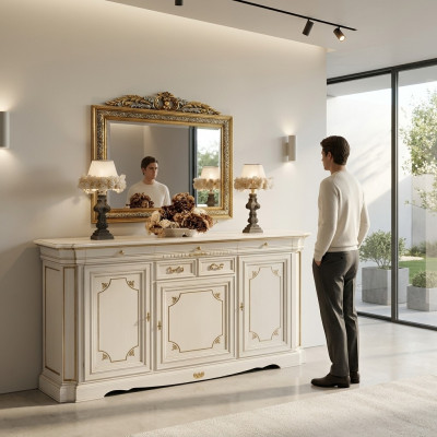 Design Kommode Miwwel Sideboard Klassesch Wunnzëmmer Holz Schaf Luxus Italienesch