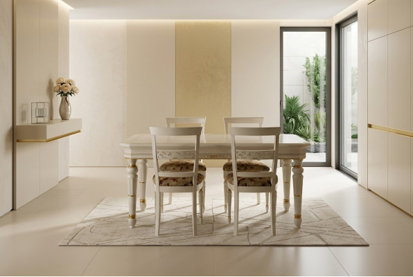 Komplett Set Iessdësch 4 Still Iesszëmmer Set Iess Grupp Holz Dësch Dëscher 5tlg