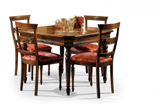 Essstull Zëmmer Set Sëtz Garnitur 4x Stiller Modern Polster Leen Design Nei Holz