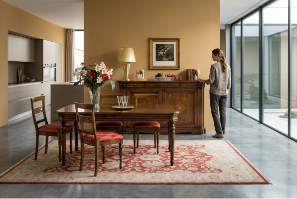 Designer Luxus Holz Vitrine Anrichten Italienesch Miwwelen Echt Holz Sideboard