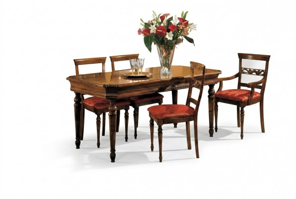 Komplett-Set Iessdësch 4 Still Iesszëmmer Setzer Iess Grupp Holz Dësch Dëscher 5tlg