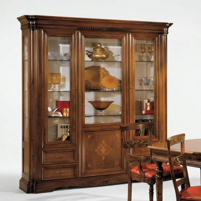 Vitrine 3 Dier Schaf Vitrinnen Wunnzëmmer Schief Design Schaf Miwwelen Glas Nei