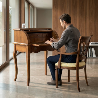 Dësch Sekretär Schreiwen Dëscher Büro Büro Miwwelen Design Ariichtung Antik Holz